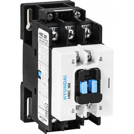 HYUNDAI - CONTATTORE HGC 32A AC3/440V, 3P + 1NO1NC, 230V 50HZ / 250V 60HZ, AC1-55A, EU AC690V,
