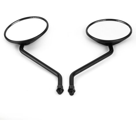 1 Paire Rétroviseur Latéral Universel Moto 10MM Filet Noir Arrondi (1/5)