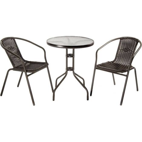 SET GIARDINO IN POLYRATTAN 'ACHILLE' colore antracite