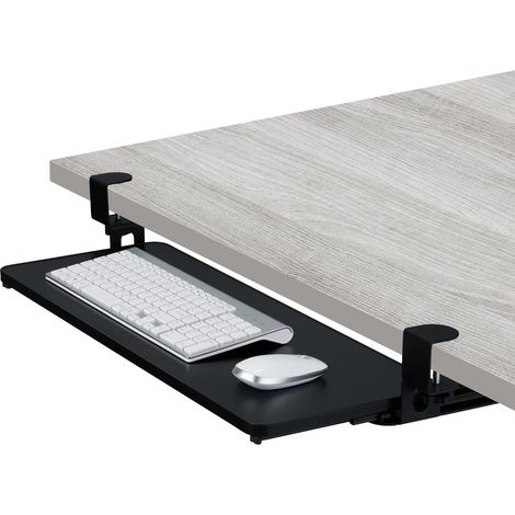 Bandeja para teclado debajo del escritorio con abrazaderas