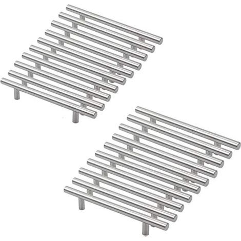 20 Poignées Cuisine Argent – Creuses Brossées, Entraxe 128 mm – avec Vis (1/5)