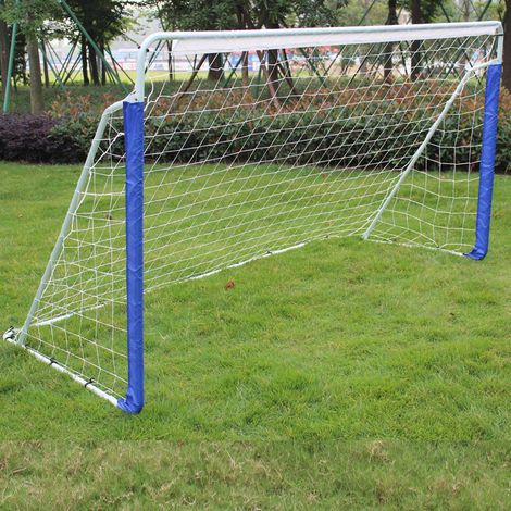 But de football pliable 244x152x91 cm – Cadre en acier renforcé anti-rouille, filet en nylon 5 brins + Oxford, piquets au sol – Idéal pour jeunes, adultes et athlètes – Bleu (1/5)