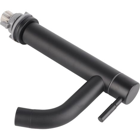Robinet de lavabo, inox, noir, monotrou, cartouche céramique (1/5)