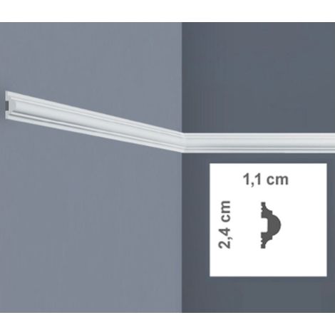 CORNICE SOFFITTO POLIMERO DURO MM 110X240 2MT "L2411 A03D BOVELACCI LUX"