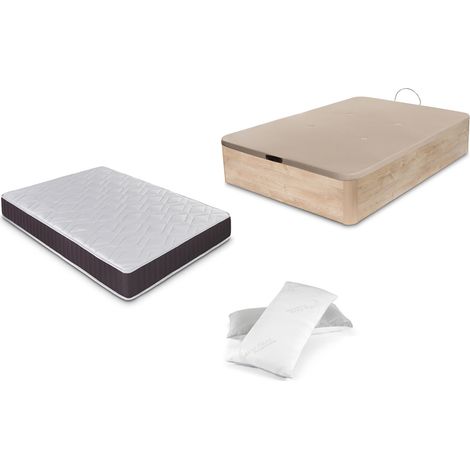 CONJUNTO Canapé abatible + colchon + almohada - Roble - 90x190 (1/5)