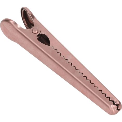 Sceau de clips de cuisine longueur 11,6 cm poignée confortable conception robuste dents internes or rose (1/5)