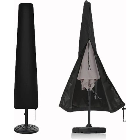 Abri pare-soleil déporté imperméable, idéal pour les jardins, terrasses et plages, noir, 190 x 50 x 30 cm (1/5)