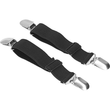 2 attaches élastiques pour lit, accessoires literie résistants, installation facile, noir, maintien matelas confortable (1/5)