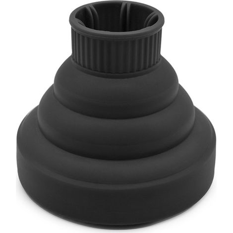 Diffuseur de Voyage Pliable pour Sèche-Cheveux en Silicone Noir, Accessoire Portable Compact (1/5)