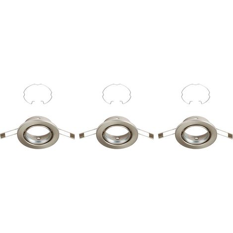 LED Einbauleuchte 3er Set GU10 schwenkbar IP23 silber Metall Ø8,6 cm Briloner
