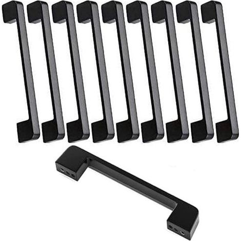 10pcs poignée meuble entraxe 160mm-poignée porte cuisine noire poignee barre meuble poignee de cuisine noire 160mm (1/5)