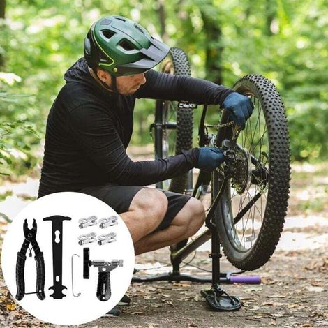 Fahrradkettenwerkzeug, Kettenzange für 6-, 7-, 8-, 9-, 10- und 11-fach-Ketten, 4-in-1-Schnellverschluss-Kettenglied, ideal für Rennradfahren, Mountainbiken und Citybiken, Reparaturset für Fahrradkette (1/3)