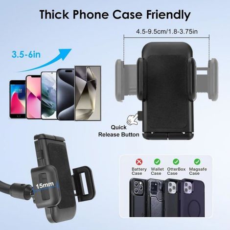 Support Téléphone Voiture Ventouse 360° Tableau De BordVentouse Puissante Et Stable-Rotation 360°&Réglable/Pour Smartphones 3,5 (1/4)