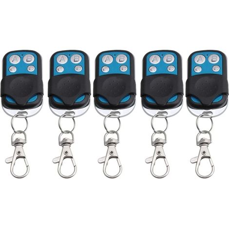 Lot de 5 4 canaux 433 MHz Noir télécommande sans Fil RF Apprentissage Code 1527 récepteur 1527 Porte-clés-LIAIKI (1/5)