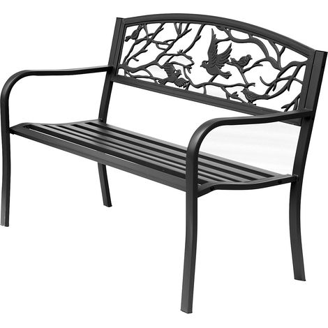 Banc de jardin acier WELFARE noir (1/5)