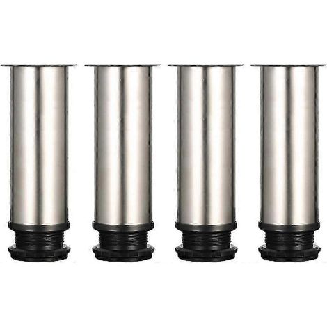 Quatre pieds réglables, hauteur 150 mm, pieds de meuble/table/armoire épaissis, acier inoxydable brossé, plage de réglage en hauteur 0-15 mm. (1/5)