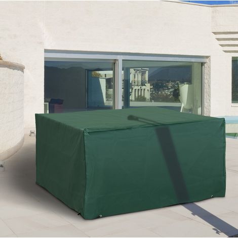 Schutzhülle für Gartenmöbel 135x135x75 cm aus Oxford-Gewebe, grün, UV-beständig – MEUBLIV (1/5)