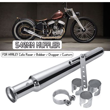 1x Silencieux Cocktail Shaker Tulip Bell End Pour Harley Cafe Racer Bobber Chopper Custom Jmax (1/4)