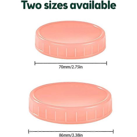 Couvercle à large ouverture pour bocal Mason avec joint d'étanchéité, en polypropylène durable, pour bocal Mason en verre de 6,9 cm (2,7 pouces).