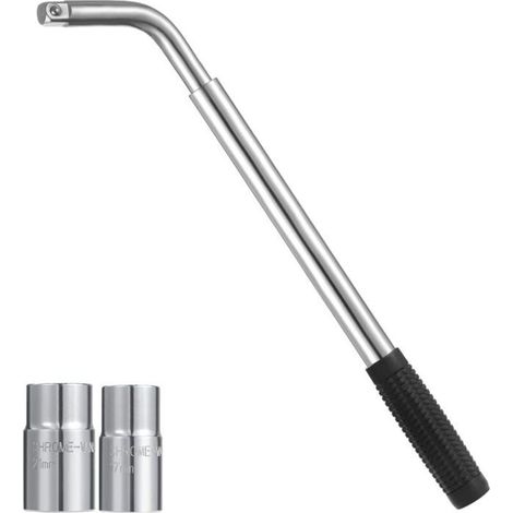 HOXILEELEOClé Démonte-Roue Télescopique,clé de roue extensible en acier pour voiture, fourgonnette, camion, caravane (17mm, 19mm, 21mm (1/4)