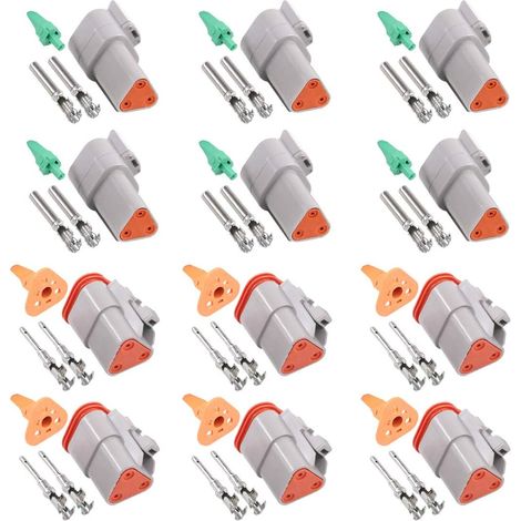 Lot de 42 connecteurs électriques étanches à 3 broches mâles et femelles pour moto, scooter, voiture, camion, bateau - 22-16 AWG (1/5)