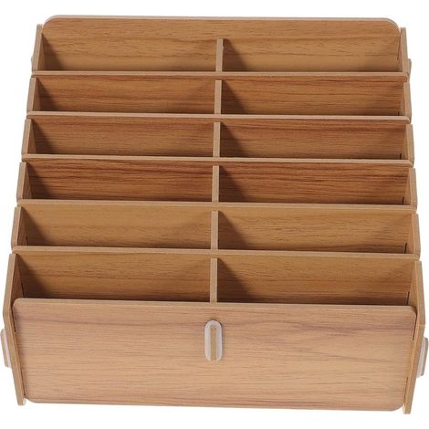 Boîte à cartes à jouer en bois avec séparateur de cartes multi-grilles, porte-cartes portable pour le stockage et l'organisation de cartes à jouer et de cartes à collectionner 8,66 x 6,30 x 5,51 pouce
