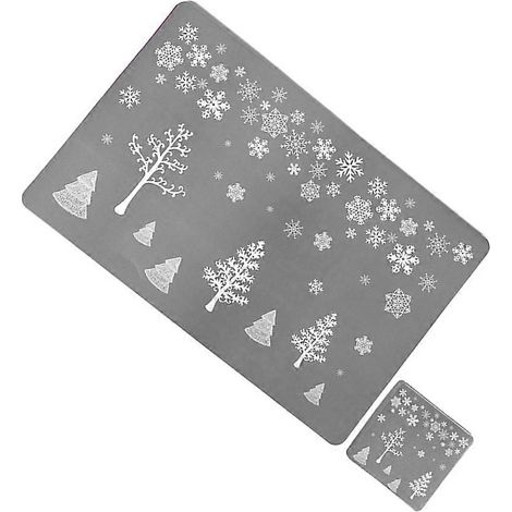 Set de 12 sets de table gris sapin de Noël pour la table à manger : protège des taches de nourriture, embellit l’ambiance des repas et est doté de coussins protecteurs. (1/4)