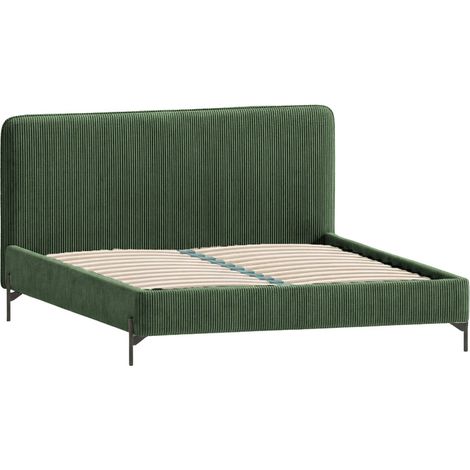 HALIA - Lit petit velours côtelé Vert 140x200cm (1/5)
