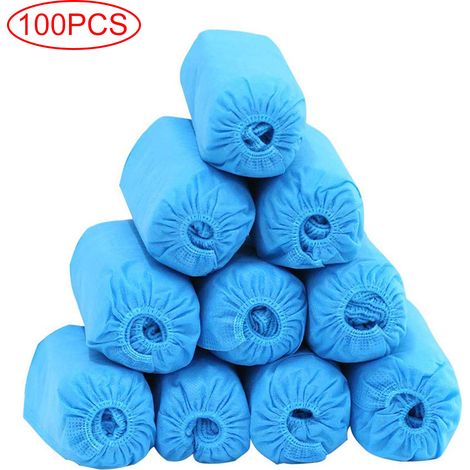 100 couvre-chaussures jetables antidérapants avec élastique pour maison et laboratoire (1/4)