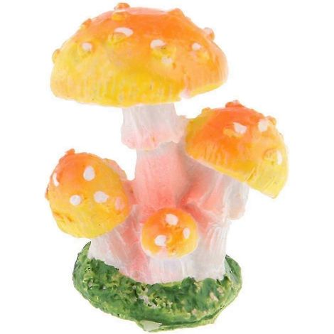 Décorations miniatures pour jardin féerique : figurines de champignons-Yellow 4 Head