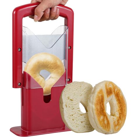 Trancheuse à bagels en acier inoxydable, multifonctionnelle pour bagels et toasts, pour un usage domestique et l'organisation de la cuisine.-AquaForge (1/5)
