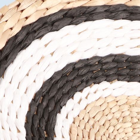 Wanddekorationen im Boho-Stil mit Stroh-Hintergrund, kreative Kinderzimmergestaltung, handgewebte Teller, dekorative Aufhängung (1/5)