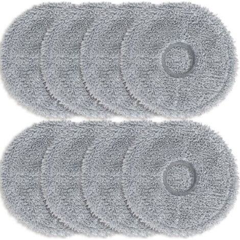 Lot de 8 lingettes microfibres gris foncé pour aspirateurs robots Dreame L10s Ultra / L10 Ultra / L20 Ultra / L10s Pro Ultra Heat / X40 Ultra Complete et Xiaomi X10+ / X20+. Accessoires de rechange. (1/4)