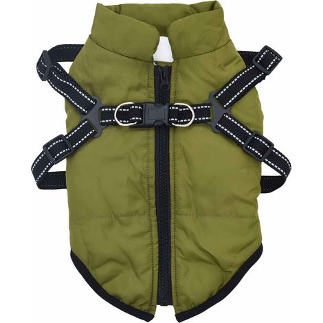 Manteau pour chien Vert armée L32 Fleece et Polyester (1/5)