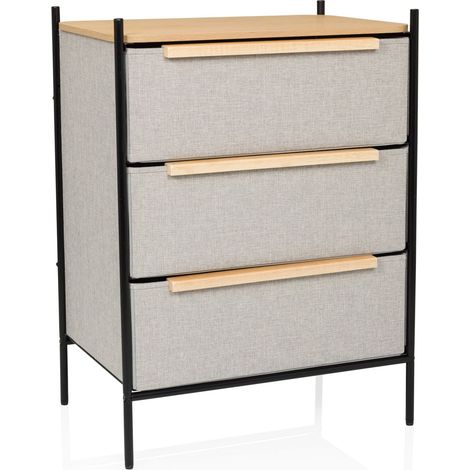 Kommode STUVAR 58x40x79cm 3 Fächer taupe hjh LIVING (1/5)