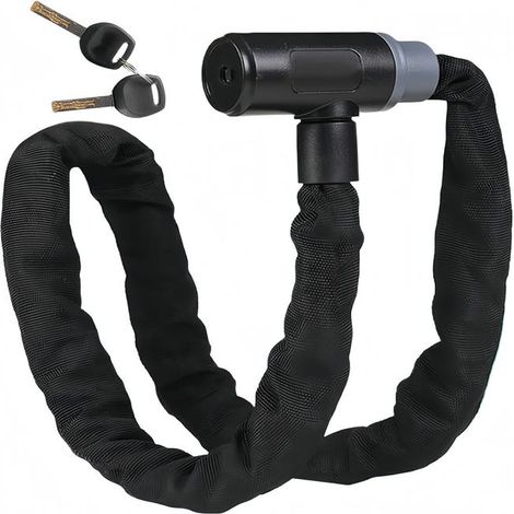 Cadena de bicicleta de 90 cm para bicicletas, motocicletas, patinetes eléctricos, portones, color negro. (1/5)