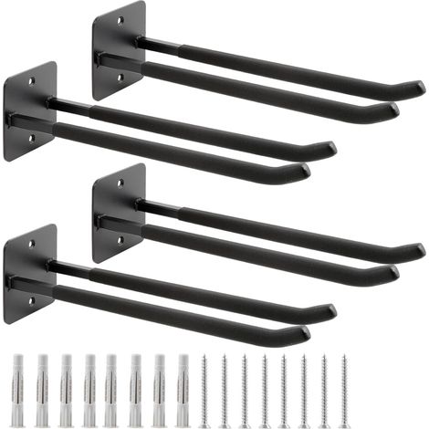 Crochets de garage, porte-manteau mural, organiseur de hangar, organiseur d'outils lourds, cintres, crochets de garage pour outils de jardin, pneus de voiture, 14 pouces (lot de 4) (1/5)