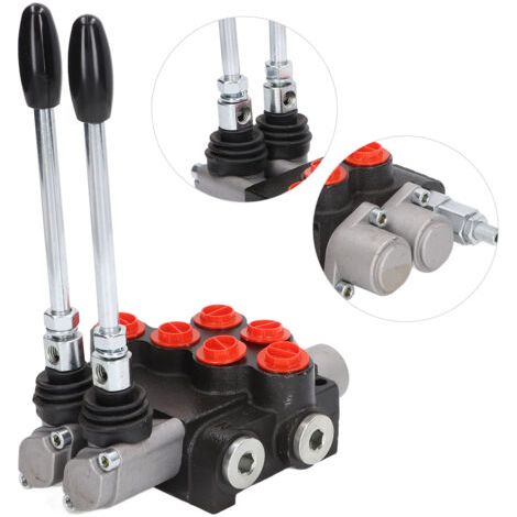 Vanne de Commande Hydraulique P40-2OT, 2 Bobines de Rappel à Ressort, Vanne Hydraulique à Double Effet, Ligne D'huile Parallèle pour Tracteur (1/5)