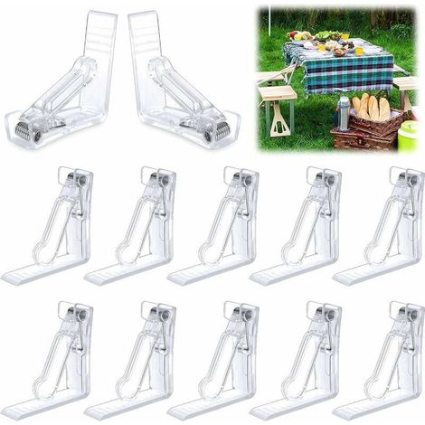 Pinces de Table 20 Pcs Pinces à Nappe en Plastique Clip Nappe Table Réglable Clip de Nappe à Ressort pour Cuisine Bureau Restaurant Pique-Nique,Starlight (1/5)