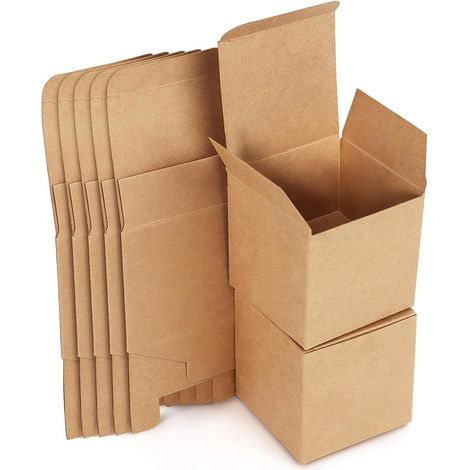 15 x Kraft Paper Gift Boxes, Gift Box with Lid, Cardboard Boxes 10 x 10 x 10 cm, Box with Lid, Square Gift Box for Gifts, Party, Birthday, Wedding (1/5)