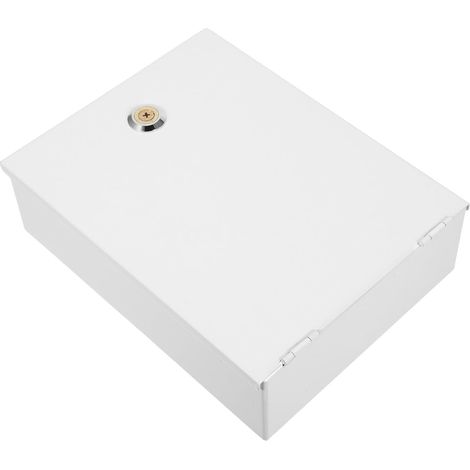 Boîtier de Verrouillage de Commande en Fer Blanc avec Serrure à Clé, Montage Mural, Couverture Verrouillable pour Panneaux D'alarme, Installation Facile pour Bureaux et Maisons (1/5)