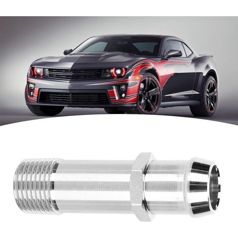 Raccord de pompe à eau en acier chromé pour tuyau de chauffage, filetage NPT 1/2" vers embout cannelé 3/4", compatible Chevrolet SBC et BBC. (1/5)