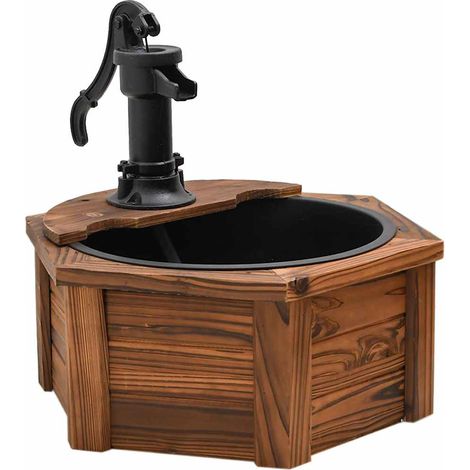 Fontaine à eau avec pompe 57x57x53 cm Bois de sapin massif (1/5)