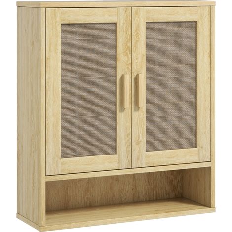 Meuble Mural Salle de Bain 59 x 20 x 66,5 cm Effet Bois de Chêne (1/5)
