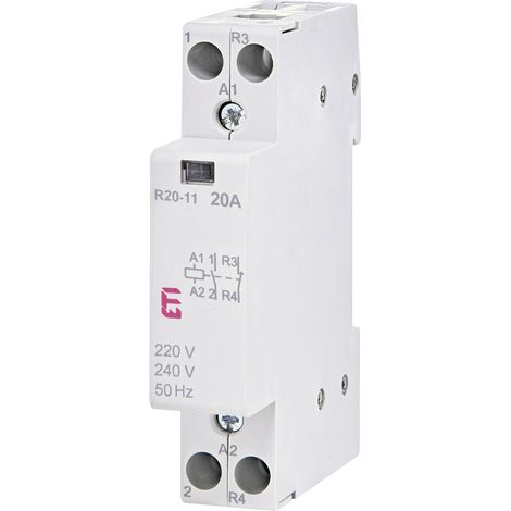 Contattore modulare 20A, normalmente aperto e normalmente chiuso (1 modulo, 2 poli) R 20-11 230V
