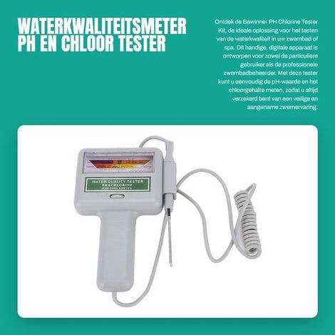Medidor de calidad del agua digital portátil - Kit de prueba de pH y cloro - Análisis electrónico de la calidad del agua para piscinas y spas - Medidor de agua preciso (1/5)