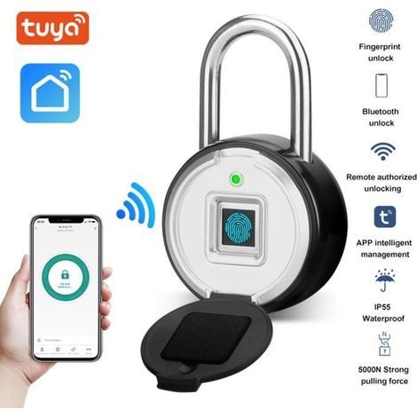 Möbelschloss mit Fingerabdrucksensor, intelligentes Schrankschloss, USB-aufladbar (1/4)