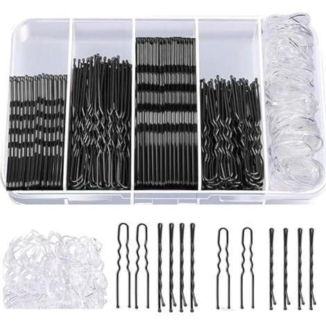 Epingle Cheveux Femme 300 Pièces Epingle Cheveux Epingle Cheveux, Pince Chignon élastiques à Cheveux, épingles à Cheveux et Barrettes Bobby pour Chignons (1/4)