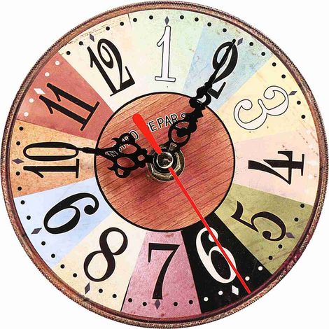 Eosnow 1 Stück Künstlerische Kreative Europäischen Stil Runde Antike MDF Hause Büro Wanduhr Dekoration 3