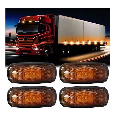 Feux De Position LatéRaux Amber 12-24V Feu De Remorque Et éTanche Applicables Pour Camion Camping-Car RV Bateau Avant ArrièRe Feux De Gabarit Pour (1/5)